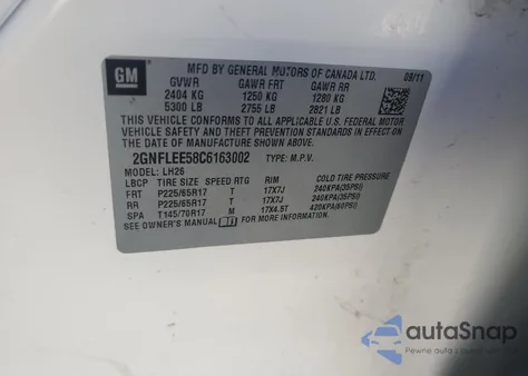 2012 Chevrolet Equinox Lt from USA, damaged, VIN 2GNFLEE58C6163002